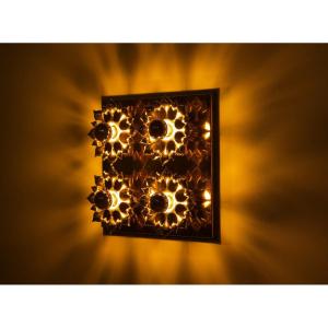 Orrefors Brass Wall Lamp, Sweden.