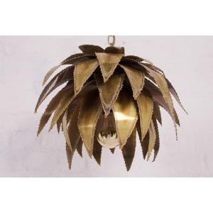Agave Brass Pendant Light Maison Jansen