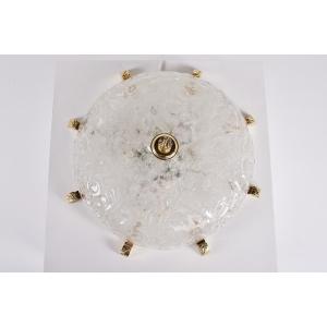 Murano And Gilded Brass Ceiling Light