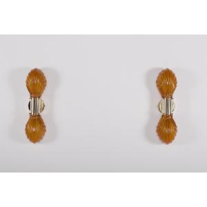 Pair Of Italian “shell” Wall Lights.