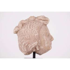 Head Of A Steward In Stucco, Gandhara