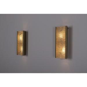 Pair Of Italian Murano Wavy Wall Lights