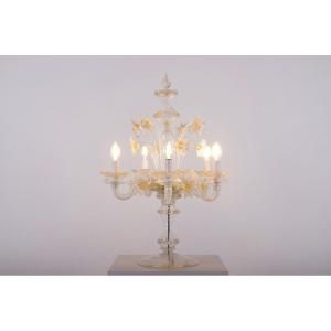 Gilded Murano Glass Girandole Table Chandelier