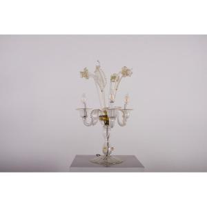 Girandole 3-arm Murano Glass Table Chandelier