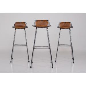 Leather Stools Selected By Charlotte Perriand For Les Arcs