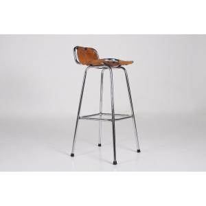 Medium-sized Leather Bar Stool