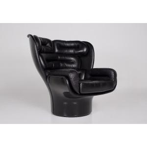 Elda Black Armchair By Joe Colombo, Comfort Edition