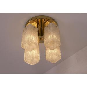 Ceiling Light In Brass And Murano Glass