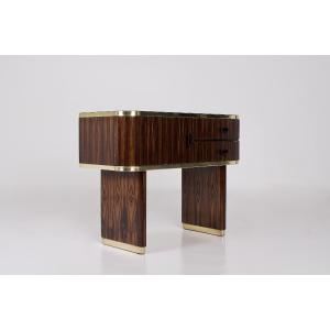 Small Mirrored Macassar Ebony Side Table