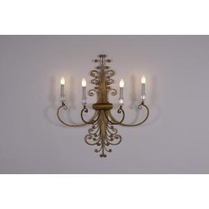 Florentine Style Gilded Wrought Iron Wall Sconce