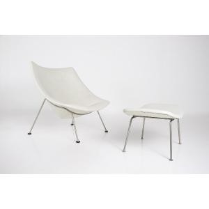 Oyster F157 Armchair With Ottoman – Pierre Paulin