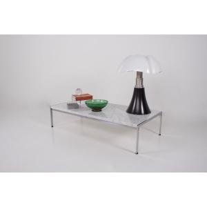 Coffee Table In Marble And Chromed Steel, Kho Liang Le And Artifort