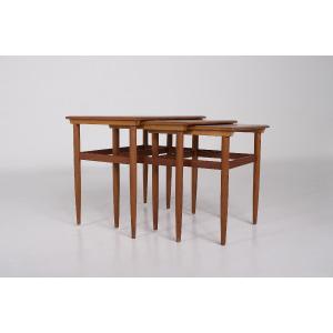 Set Of Three Scandinavian Teak Nesting Tables