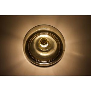 Smoked Glass And Gold Metal Lamp, 1970s.