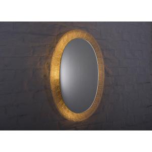 Oval Backlit Acrylic Mirror, 1970s