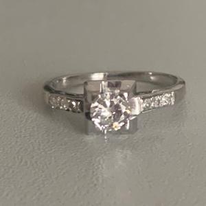 3036 – Art Deco Platinum Diamond Ring 0.40 Ct