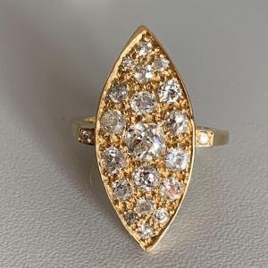 3567 – Marquise Ring Yellow Gold Diamonds