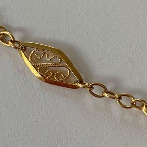 3486 – Yellow Gold Drapery Necklace 60 Cm