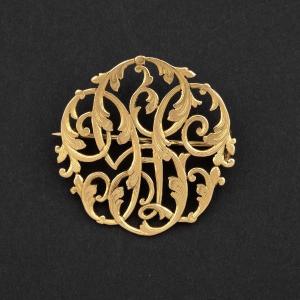 2929 – Yellow Gold Circular Brooch