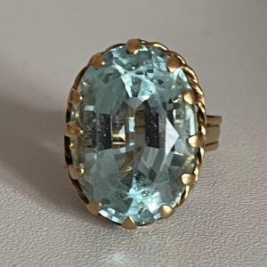 3870 – Aquamarine Yellow Gold Ring