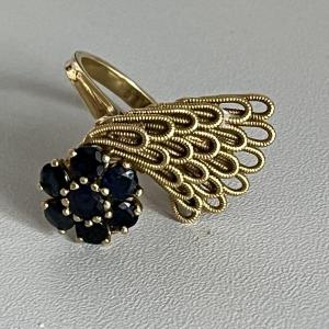 4140b– Yellow Gold Sapphire Ring