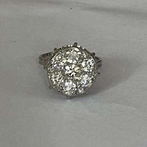 4265- Marguerite Ring White Gold Diamonds 1.80 Ct
