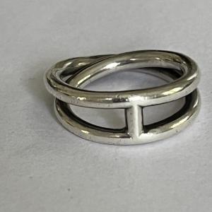 5728a- Hermès Silver Etrier Ring