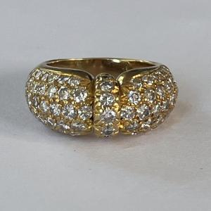 5986- Yellow Gold Diamond Bangle Ring 2.00 Ct