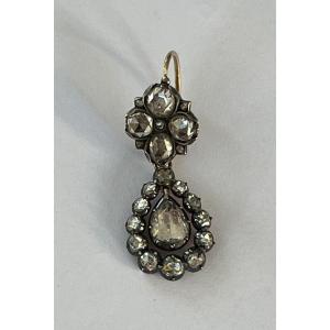 6015- Antique Yellow Gold Silver Diamond Pendant