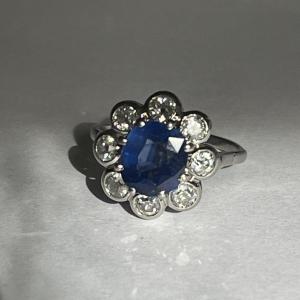 6067- Daisy Sapphire Diamond Ring