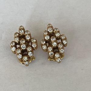 6295- Oj Perrin Yellow Gold Diamond Earrings