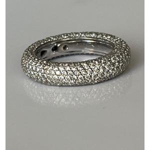 6456- American Wedding Band In White Gold With Diamonds 4.00 Ct