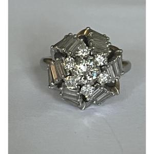 897- Platine Dome Ring Diamonds 3.20 Ct