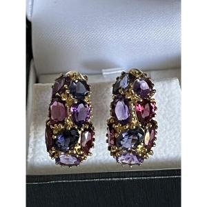 6583- Yellow Gold Amethyst Earrings