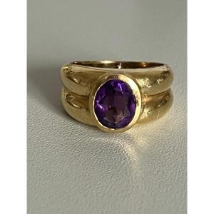 5070- Yellow Gold Ring Amethyst 2.00 Ct