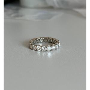 3757- American Wedding Band In White Gold With Diamonds 2.50 Ct