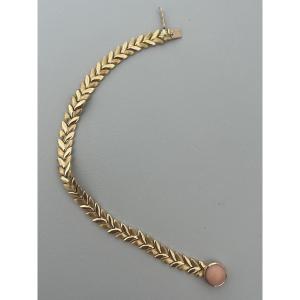1799a- Soft Yellow Gold Braided Coral Bracelet