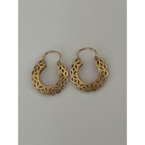 6692- Openwork Yellow Gold Earrings