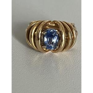 6737-rose Gold Ring Sapphire 1.30 Ct