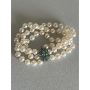 2008- 3 Row Cultured Pearl Bracelet
