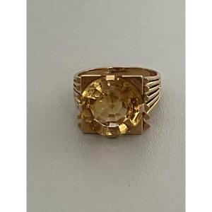 6541- Yellow Gold Citrine Ring