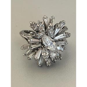 229- Platinum Cocktail Ring With 3.50 Ct Diamonds