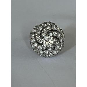401- White Gold Dome Ring With 3.00 Ct Diamonds