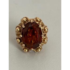 6779- Vintage Yellow Gold Citrine Ring