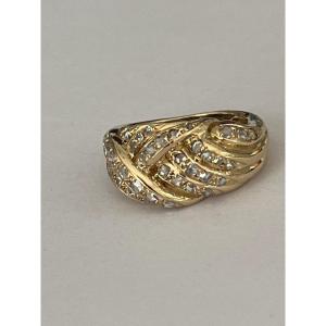 6858- Yellow Gold Diamond Ring