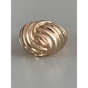 3682- Twisted Yellow Gold Dome Ring