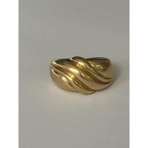 7021- Yellow Gold Godronné Ring