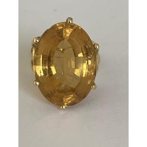 7058 - Important Yellow Gold Citrine Ring