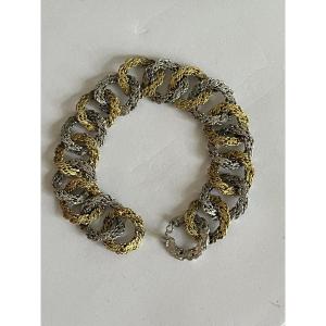 5684 - Flexible Bracelet In Yellow And White Gold, 54g