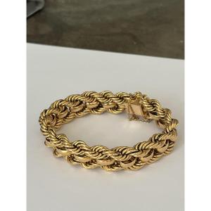 7022 - Braided Yellow Gold Bracelet 38g